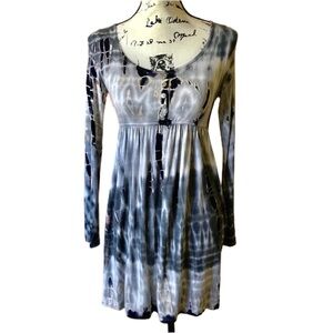 Tie Dye Babydoll Burnout Dress